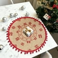 thumbnail image 4 of Retro Christmas Placemats, Round Printed Woven Dining Table Mat for Holiday Kitchen Tables, Heat-Resistant Home Decorative Coffee Cup Mats,15In(A), 4 of 6