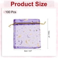 thumbnail image 2 of Uxcell Organza Bags, Sheer Moon Star Mesh Bags Drawstring Gift Bags Bulk Party Favor Bag Jewelry Pouches Purple-Gold 3.5" x 5", 2 of 6