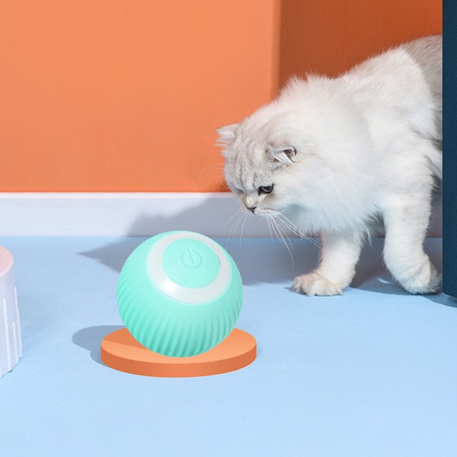 USB recargable Motaje automático Bola activada Pet Toy Interactive Pet Ball Toy Cat Toy Pet Suministros para regalo de cumpleaños de cachorros