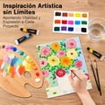 thumbnail image 2 of Juego de 24 Colores Pintura Acrilica, con 6 Pinceles para Pintura Acrilica y 1 Paleta y 2 Lienzo, Kit de Pintura Acrílica Profesionales, 12ml, Impermeable, para Lienzo, Roca, Cerámica, Vidrio, 2 of 3