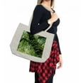 thumbnail image 2 of Rainforest Shopping Bag, Idyllic Atmosphere in Tropical Jungle on Springtime Natural Relaxation Theme, Eco-Friendly Reusable Bag for Groceries Beach and More, 15.5" X 14.5", Cream, by Ambesonne, 2 of 2