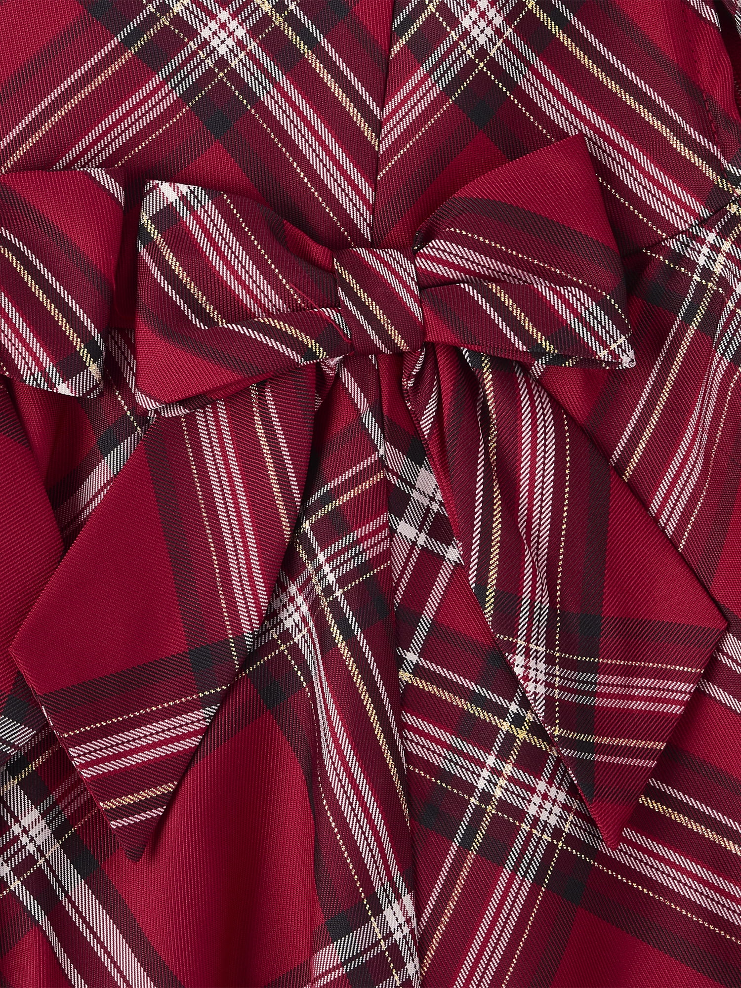 The Children's Place Girls Sleeveless Satin Plaid Bow Bubble Dress, Sizes 4-16
