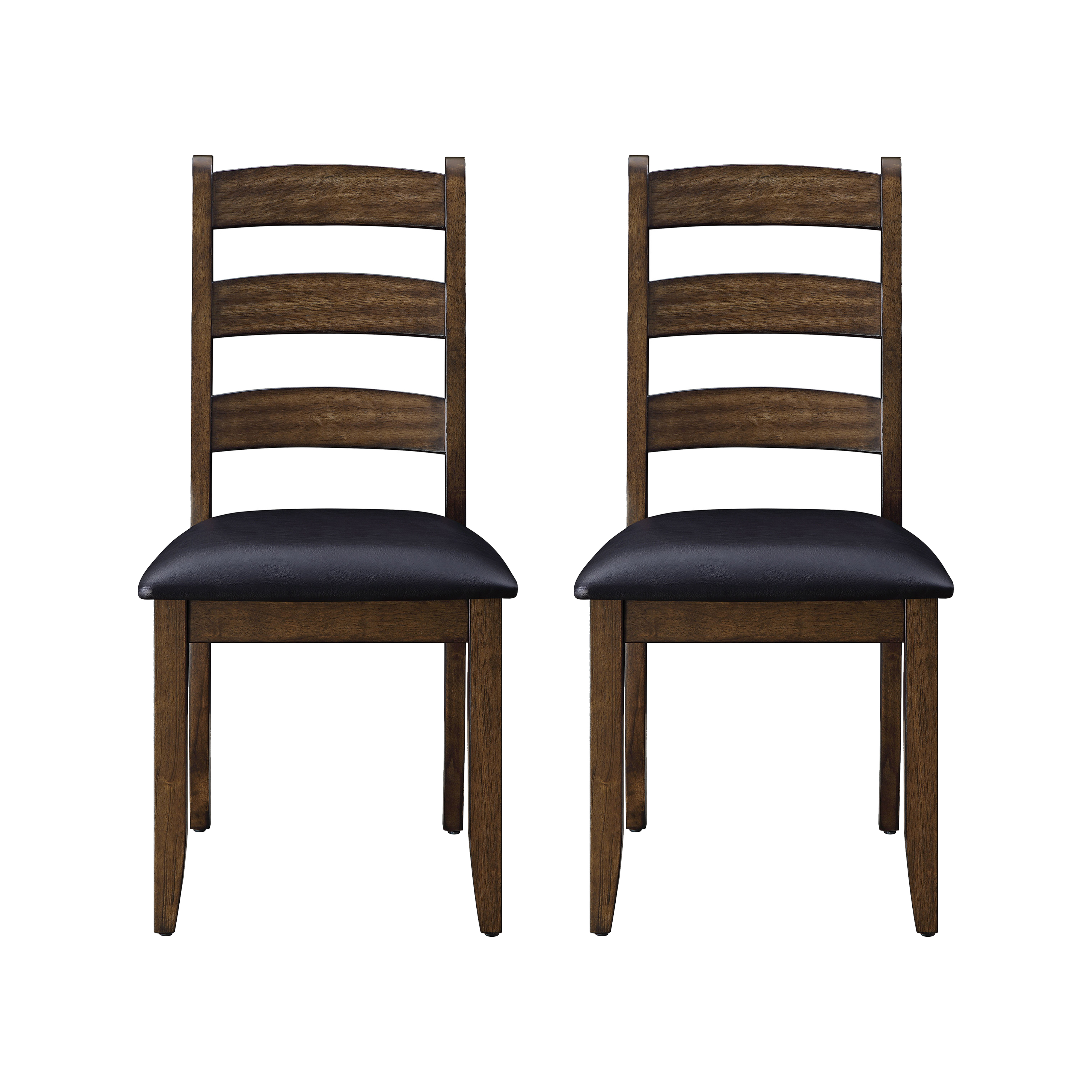 LFF Granary Modern Farmhouse Ladderback Dining Chairs, Set of 2, Aged