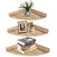 thumbnail image 2 of 3 Pcs/Set Floating Corner Shelves for Wall, Rustic Brown Wood Wall Mounted Corner Shelf for Bathroom, Corner Storage Shelves Corner Organizer for Bedroom Kitchen, 2 of 6