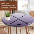 thumbnail image 4 of Purple Ombre Round Tablecloth, Fitted Table Cover with Elastic for 45"-54" Round Tables, Black Hockey Sticks Minimalist Style Table Cloth Outdoor Indoor Dinning Party Waterproof Tablecloths, 4 of 7