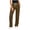 Brown, variant on CheerKidz Women Casual Wide Leg Drawstring Pants High Waist Solid Color Cargo Pocket Yoga Trousers Spring Warm-Weather Daily Wear Lounge Bottoms Relaxed Shape (Brown, S).