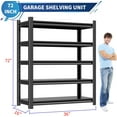 thumbnail image 2 of Hzdbhd Garage Shelving Unit Rustproof 72" H3000bls Heavy Duty Storage Shelves Easy Assembly 5 Tier Adjustable Metal Steel (72"*35.4 * 15.73"), 2 of 6