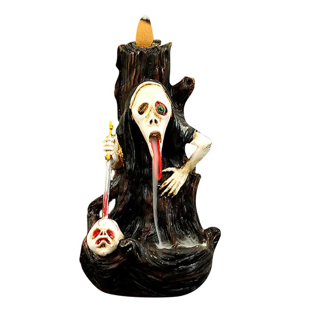 Artesanías de resina Decoraciones de terror de Halloween Adornos pequeños de escritorio de bruja del diablo