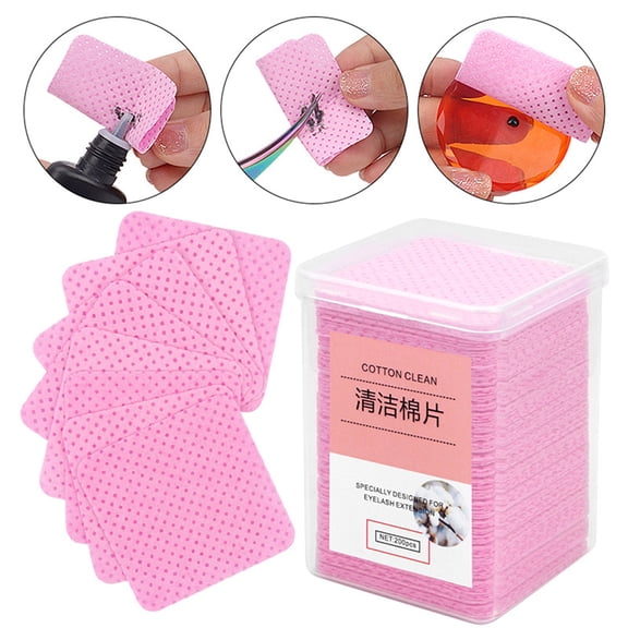 200Pcs Lint Free Paper Wipes Glue Remover Wipes Cleansing Cotton Sheet Clean Pad