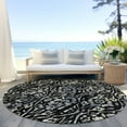 thumbnail image 6 of Addison Rugs Chantille Indoor/Outdoor Transitional Floral Black Washable Round Rug, 8' x 8', 6 of 6