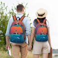thumbnail image 5 of Yiaed Lighthouse and Whale Print Backpack, Premium Laptop Backpack, Travel Backpack for Women, Lightweight Backpacks, Comfortable Back Pack-Medium, 5 of 5