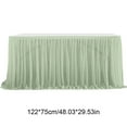 thumbnail image 3 of White Tulle Table Skirt with Ruffled Edge | 48-Inch Extra Long Recyclable Tablecloth for Wedding, Birthday & Banquet Decor | 1-Pack, 3 of 6