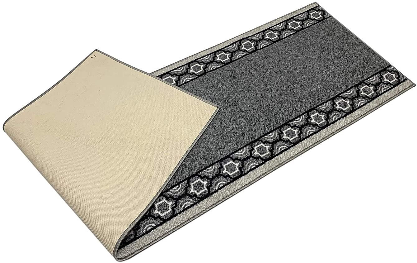 Extra-Long Low Pile Runner Rug Skid Resistant Backing Rug Runner Trellis Border Design Cut to Size Roll Runner Rugs - 35 Feet x 32 Inch