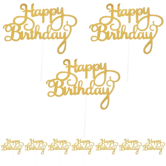 WINOMO 10pcs Birthday Cake Picks Decoration Paper Birthday Cake Toppers For Desserts Create Sweet Memories