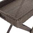 thumbnail image 6 of SAFAVIEH Bardia Outdoor Patio Wicker Folding Tray Table, Brown, 6 of 7