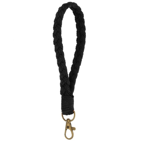 Uxcell Boho Handmade Bracelet Keychain, Soft Macrame Keychain for Gym Travel Concerts, Black