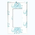 thumbnail image 5 of Metal Light Switch Plate Cover Cute Baby Blue Elephant ZOO005, 5 of 13