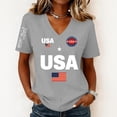 thumbnail image 5 of BODOAO Women's 250 Anniversary USA Shirt V-Neck Short Sleeve 250 Years T-Shirt 1776-2026 250Th Spring Summer Casual Patriotic Shirts Loose Fit Tops Plus Size Grey 3XL, 5 of 5
