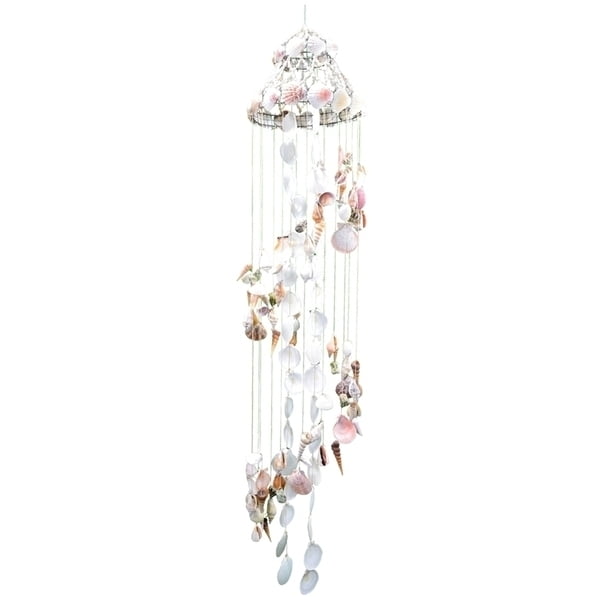 White Moon Seashell Beach Chandelier No bulb Lightless No Power 10"x48