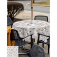 thumbnail image 5 of Outdoor Tablecloth with Umbrella Hole for Patio/Picnic/Party/Camping, Farmhouse Flowers Waterproof Table Cloth Square Cover Washable, Vintage Country Botanical Florals (54"x 54"), 5 of 8