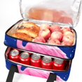 thumbnail image 5 of Flamingo Double Layered Insulated Refrigerated Lunch Bag with Two Compartments, Large Capacity, and Hand Carry - 7.1x11.4x16.1 Inches, 5 of 6