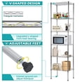 thumbnail image 4 of 6-Tier Storage Shelves, Pantry Mental Storage Rack/Kitchen Standing Wire Shelf/Garage Shelving, Commercial Wire Shelving Unit 16.7" W x 11.8" D for Tight Place (Chrome), 4 of 7