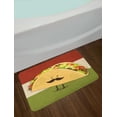 thumbnail image 2 of Food Bath Mat, Mexican Taco with Mustached Face Rolled with Veggies Humor Comic Art, Plush Bathroom Decor Mat with Non Slip Backing, 29.5" X 17.5", Multicolor, by Ambesonne, 2 of 2