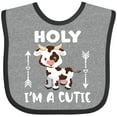 thumbnail image 3 of Inktastic I'm a Cutie White and Brown Holstein Cow with Arrows Boys or Girls Baby Bib, 3 of 4