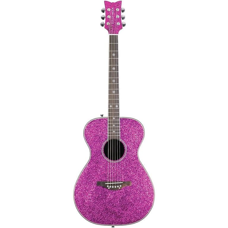 Daisy Rock Pixie Acoustic-Electric Guitar Pink Sparkle - Walmart.com
