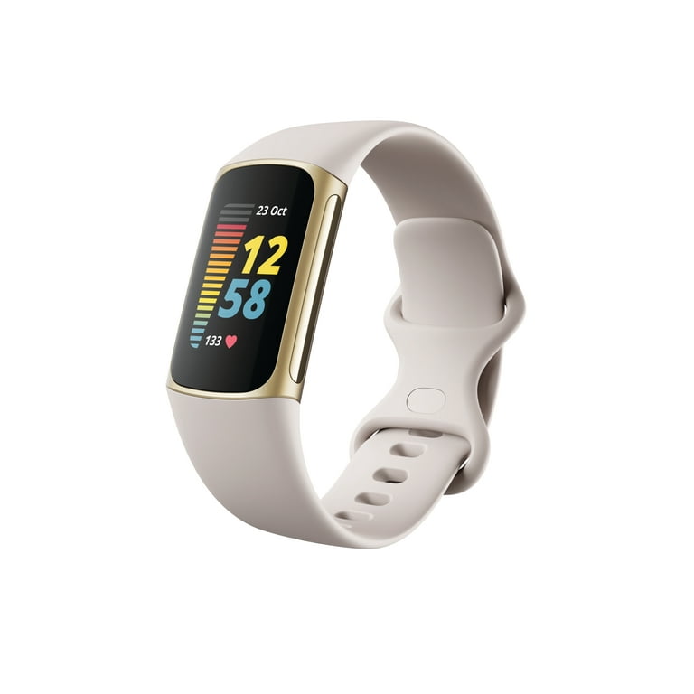 Fitbit Charge 5 Fitness Tracker - Lunar White/Soft Gold Stainless 