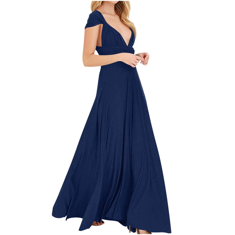 fitted lace wedding dress Blue Ombre Criss Cross Back Maxi Dress – PinkBlush main image 1