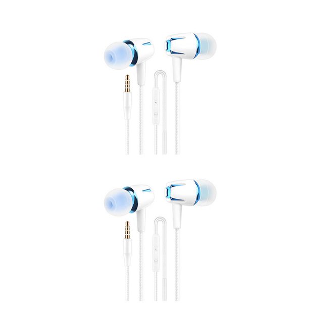 Injueey Auriculares con cable en la oreja Auriculares con reducción de ruido Juego portátil Teléfono móvil Auriculares universales con Azul 2Conjunto