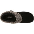 thumbnail image 5 of Clarks Womens Slipper Suede Leather Knitted Collar Clog Slippers - Plush Faux Fur Lining (Black, 6), 5 of 6