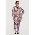 thumbnail image 2 of Women's Plus Size Side Ruched Patterned Zip Front Cropped Jacket, 2 of 5