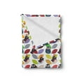 thumbnail image 2 of Forest Friends Soft Flannel Fleece Throw Blanket, Abstract Pattern Owls and Birds with Crown on Colorful Branch Print, Cozy Plush for Indoor and Outdoor Use, 50" x 70", Multicolor, by Ambesonne, 2 of 5