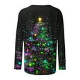 thumbnail image 5 of Mifsaly Women's Christmas Shirts Plus Size Long Sleeve Tops Pullover Xmas Tree Print Crewneck Loose T-Shirts Festival Party Funny Blouse 2025 Holiday Clothing, 5 of 9