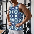 thumbnail image 5 of KLL Vintage Blue Print Men's Muscle Gym Workout Stringer Tank Tops Bodybuilding Fitness T-Shirts Tank Tops Men-X-Large, 5 of 7