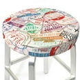thumbnail image 3 of Lsque Passport Stamp Round Bar chair cushion covers Velvet Fabric Premium Comfort Protects from Scratches and Stains for 14-17 Inch Chair- 12 inch, 3 of 7