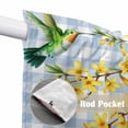 thumbnail image 4 of Swag Valance Curtains for Windows, Forsythia Flowers Light Filtering Kitchen Curtains, Spring Yellow Floral Hummingbird Blue Plaid Window Treatment Valances for Living Room, 36x63 - 2 PCS, 4 of 9