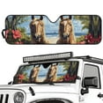 thumbnail image 2 of Uorisanigo Windshield Sun Shade for 1997-2018 Jeep Wrangler TJ JK JKU, Anti UV Rays Window Sun Visor, Beach Horse Print Windshield Sunshade Block UV Rays and Heat (16.14"x52.95"), 2 of 7