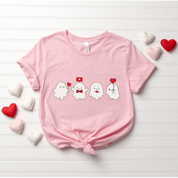 Valentine Ghost, Valentines Day Shirt, Valentines Day Women, Cute Ghost Shirt, Valentines Day Gift, Spooky Valentines, Cute Valentine Shirt All Size S-5Xl