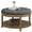 Slate Gray, variant on SONGMICS Storage Ottoman with Solid Wood Frame, Round Upholstered Ottoman Coffee Table, Footrest, Tufted Cushion, Easy Assembly, Slate Gray
