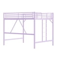 thumbnail image 7 of Zimtown Queen Size Loft Bed with Reversible Ladder, Metal Bed Frame for Adults, Guardrails, Space-Saving, Purple, 7 of 7