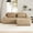 Camel-2S+1O, variant on 82" Modern L-Shaped Modular Sectional Sofa for Living Room,Flannelette Fabric,Oversized 2-Seater Couch,boneless sofa ,Movable Ottoman,Buckle connection,Anti-slip Design,No Assembly,Green