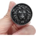 thumbnail image 2 of 4pcs Lion Head Alloy Cabinet Door Handle Modern Antique Cartoon Solid Drawer Pull Single Hole Circular Buckle 399 Lion Head Antique Silver.., 2 of 5