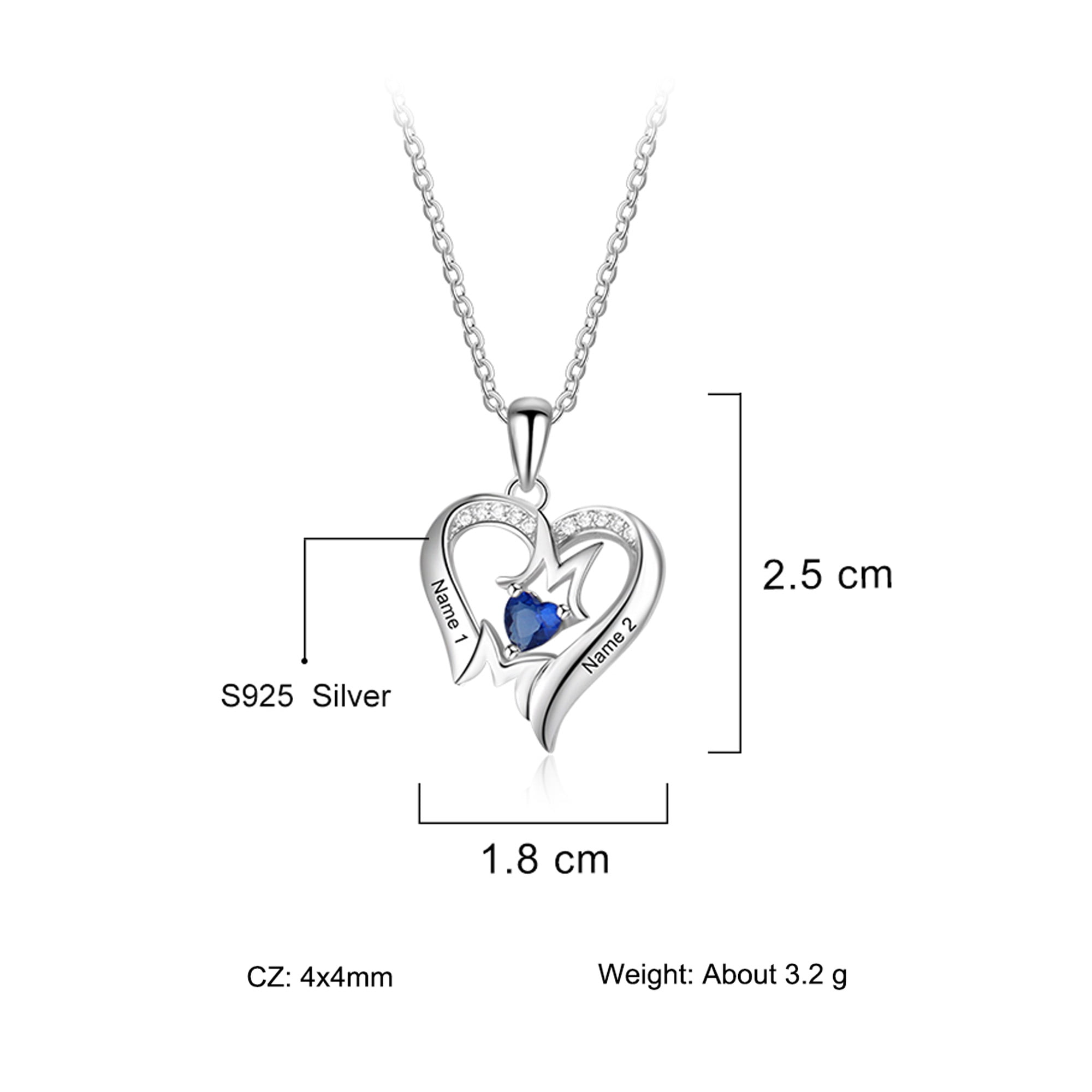 Custom Configurator Mementos USA Sterling Silver Mother's Family Birthstone Name Necklace for Women