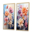 thumbnail image 3 of Designart "Seasonal Blooms Multicolored Flowers on Blue II" Seasonal Flowers Framed Wall Art Set Of 2 - Red Floral Framed Wall Art Set Of 2, 3 of 7