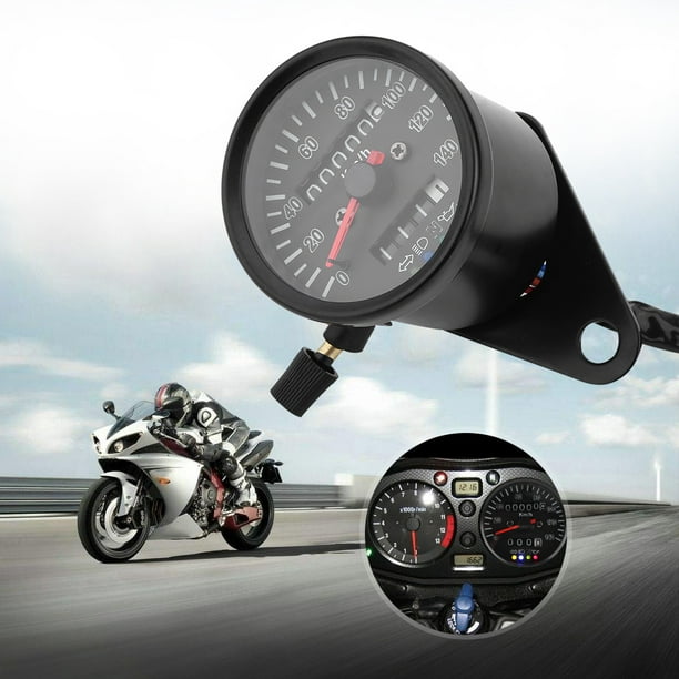 Ccdes Compteur de vitesse compteur kilométrique moto noir 60mm avec  indicateur, compteur de vitesse, compteur de vitesse moto 