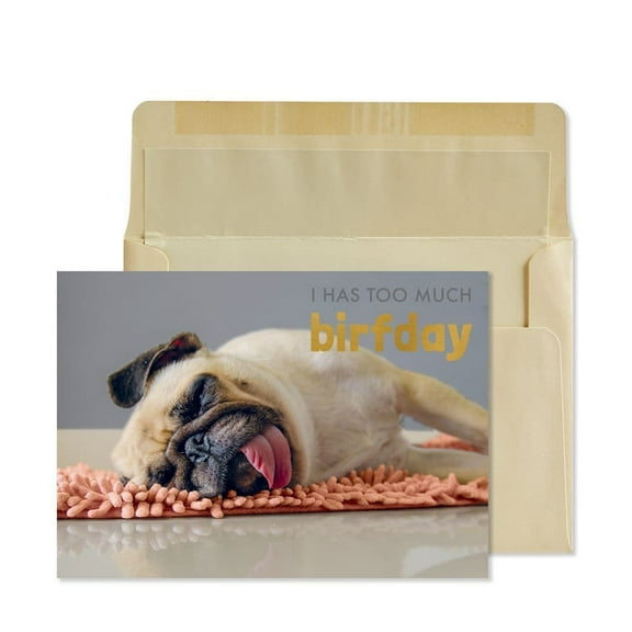NIQUEA.D, Pug on Rug Birthday Card