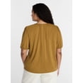 thumbnail image 3 of Terra & Sky Women's Plus Puff Sleeve Top, Sizes 0X-5X, 3 of 5